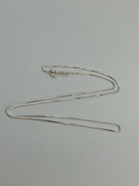 Vtg Sterling Silver Box Link Chain Necklace | 925 IBB
